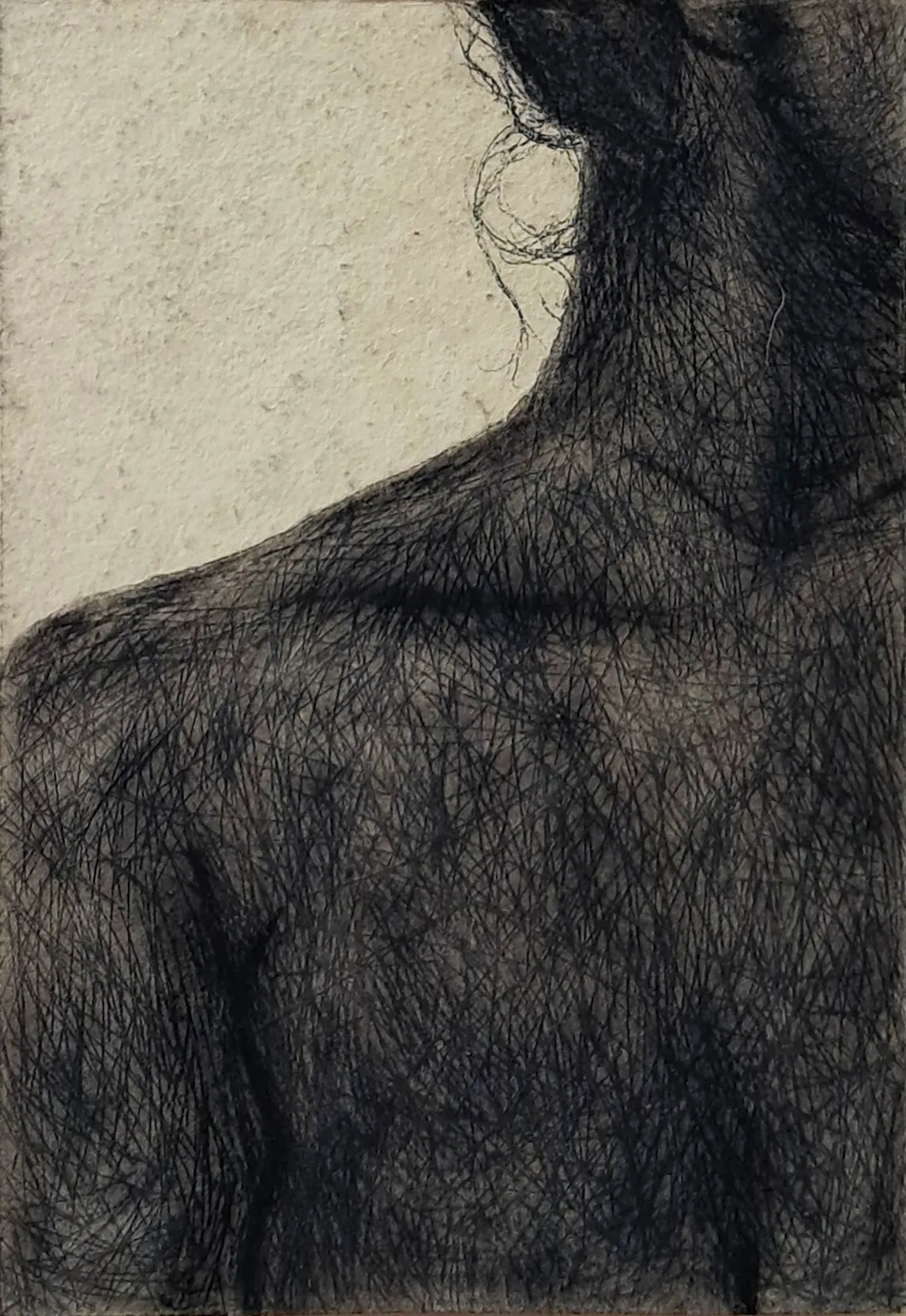 Inscribed everyday, 6 by Riyanka Das - Charcoal on handmade paper