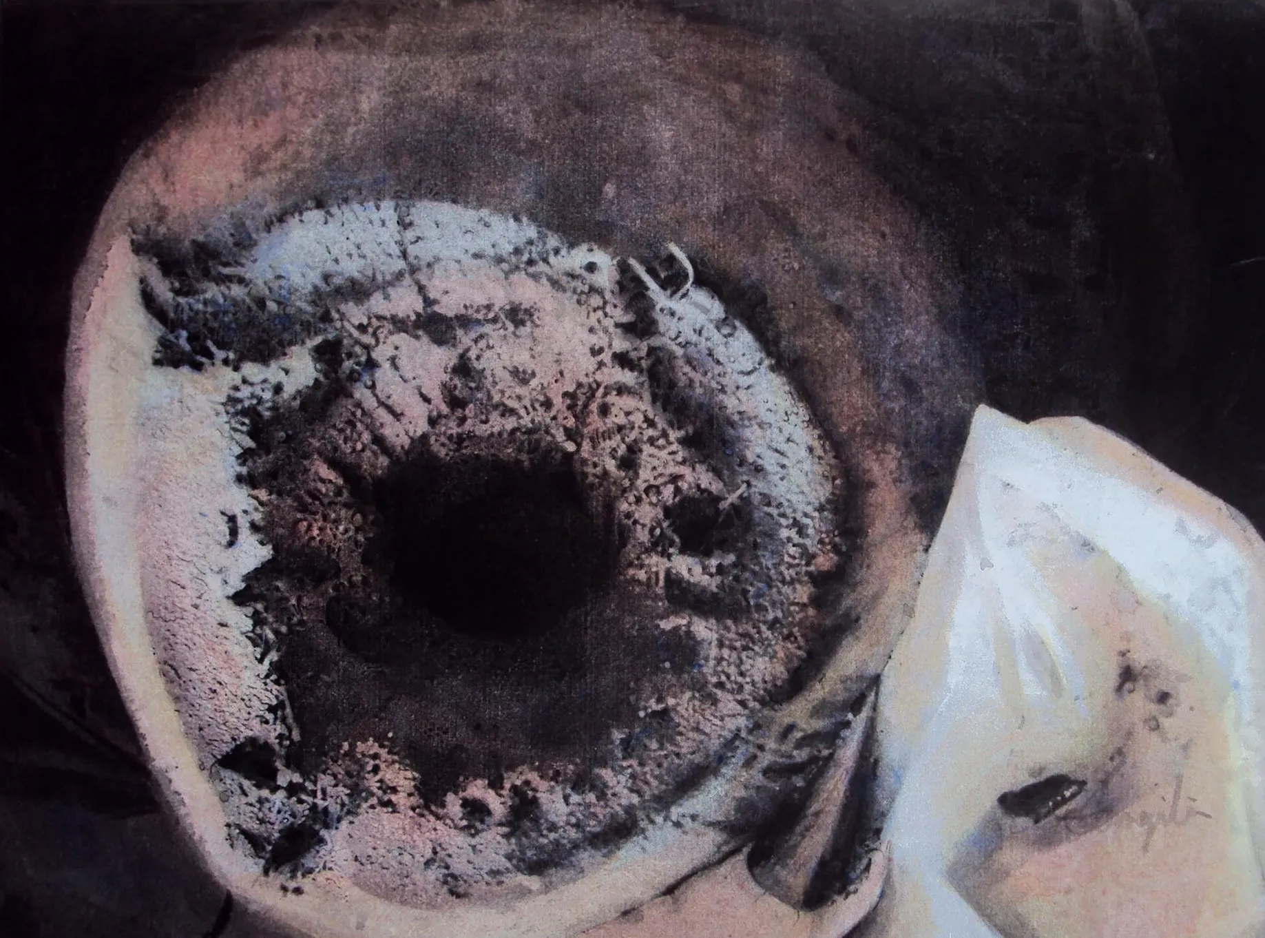 Untitled I by Sangita Datta - Watercolor and Chinese ink on archival photograph
