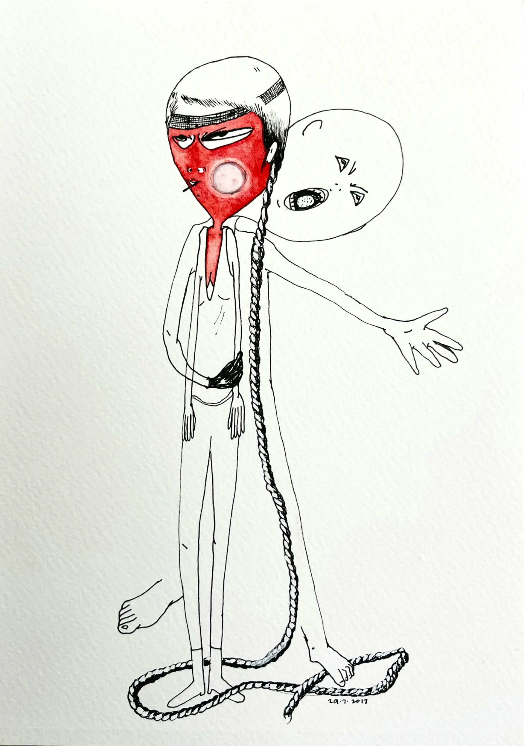 D-4, 4 by Preksha Tater - Pen and ink on paper