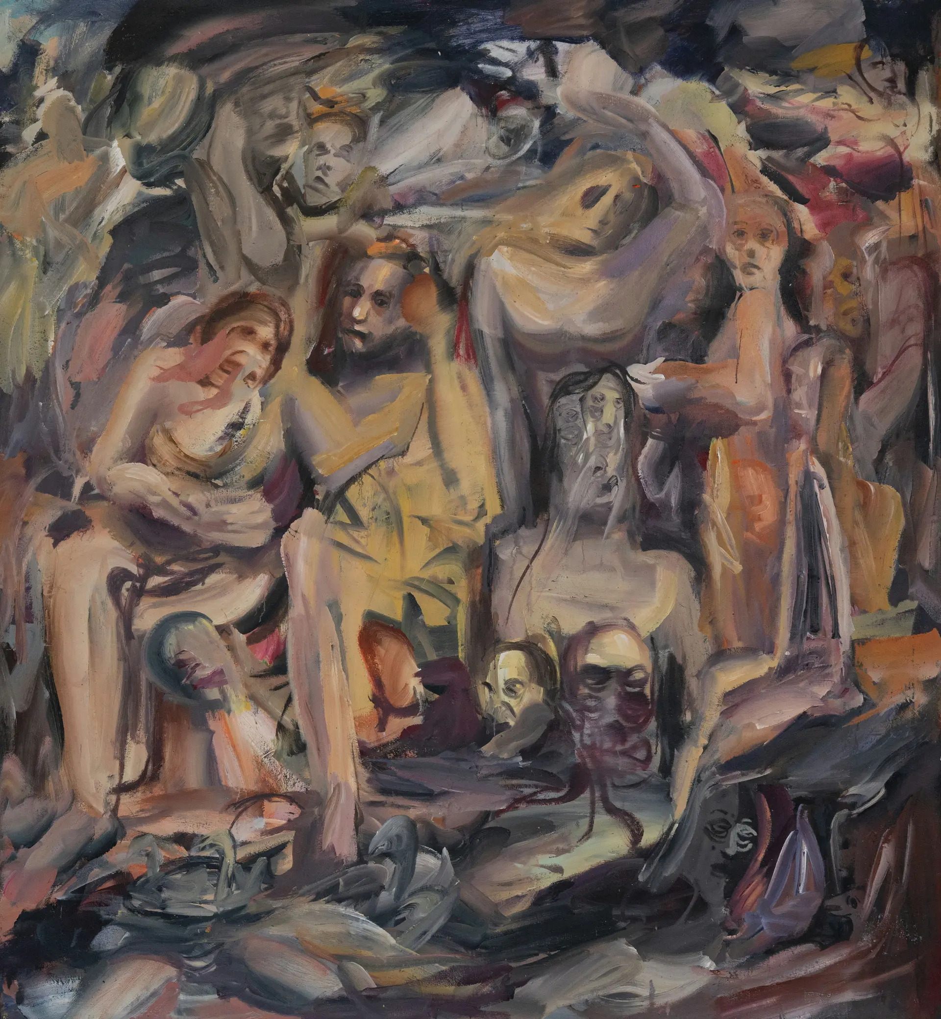 Eyes are blinking but we looking by Virendra Maurya - Acrylic on canvas