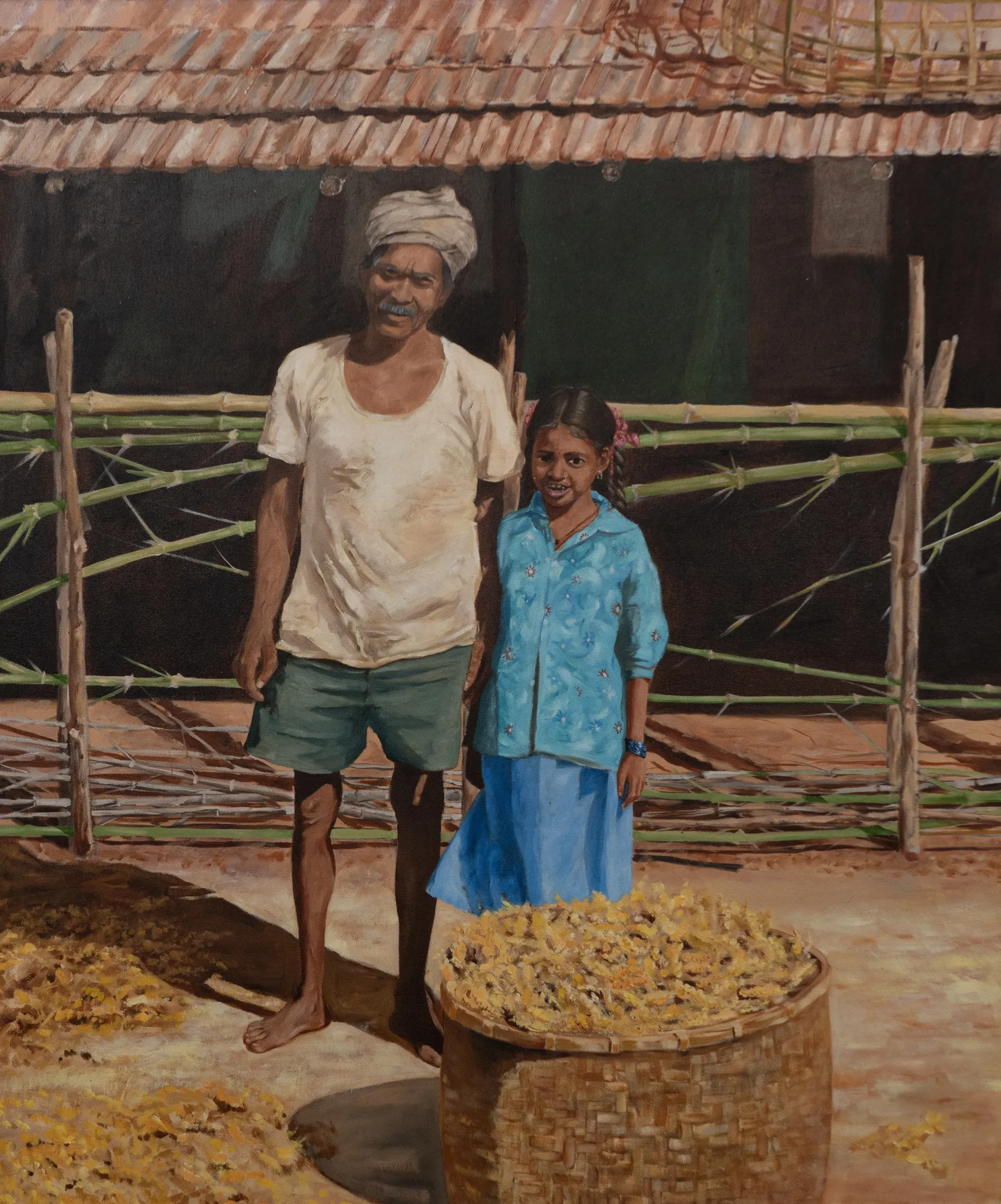 After harvest by Raju Patel - Oil on canvas