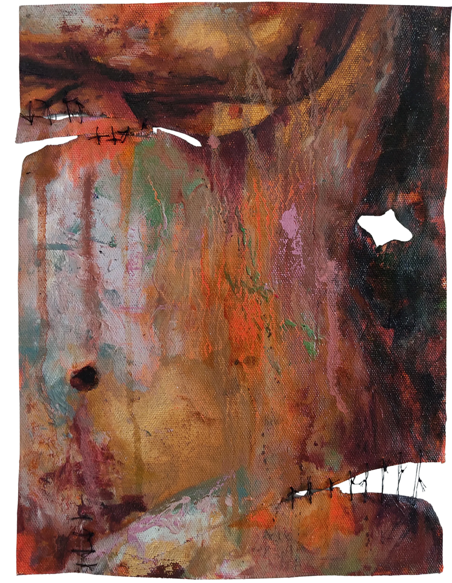 Gold, 1 by Riyanka Das - Oil, gold leaf, and mixed media on canvas