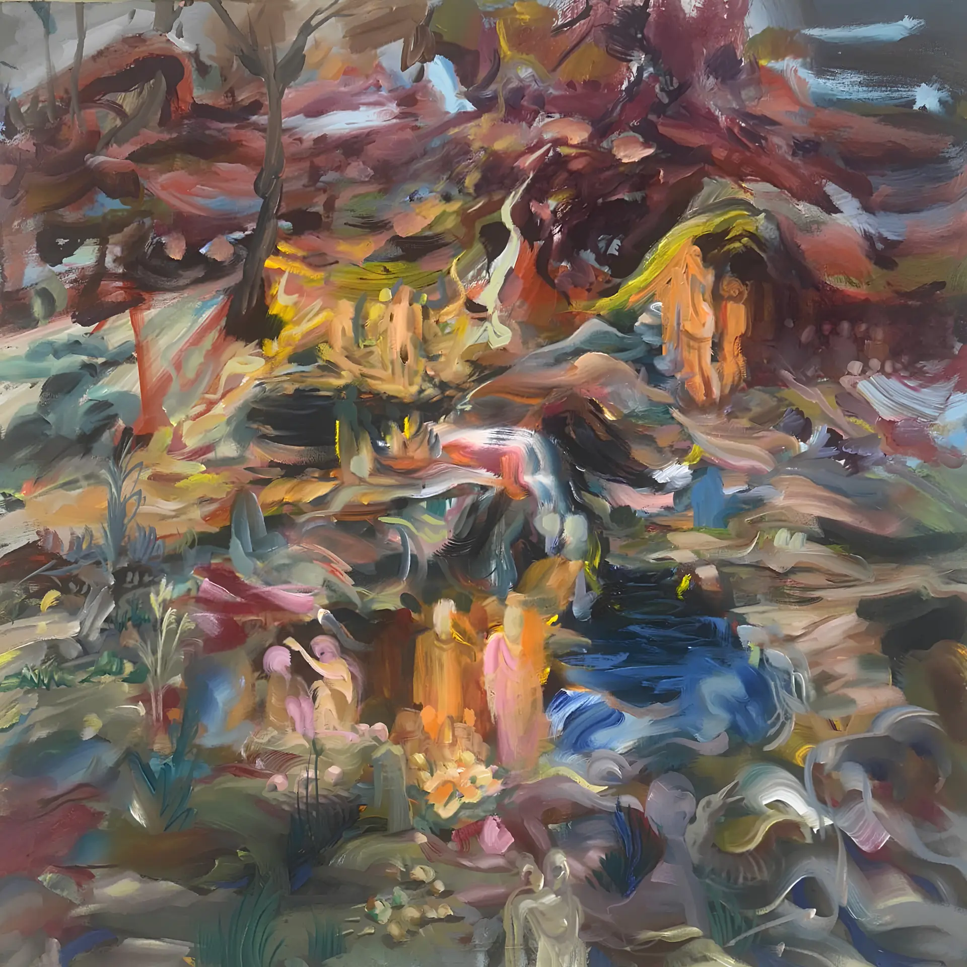 Dadara pahari landscape 2 by Virendra Maurya - Acrylic on canvas