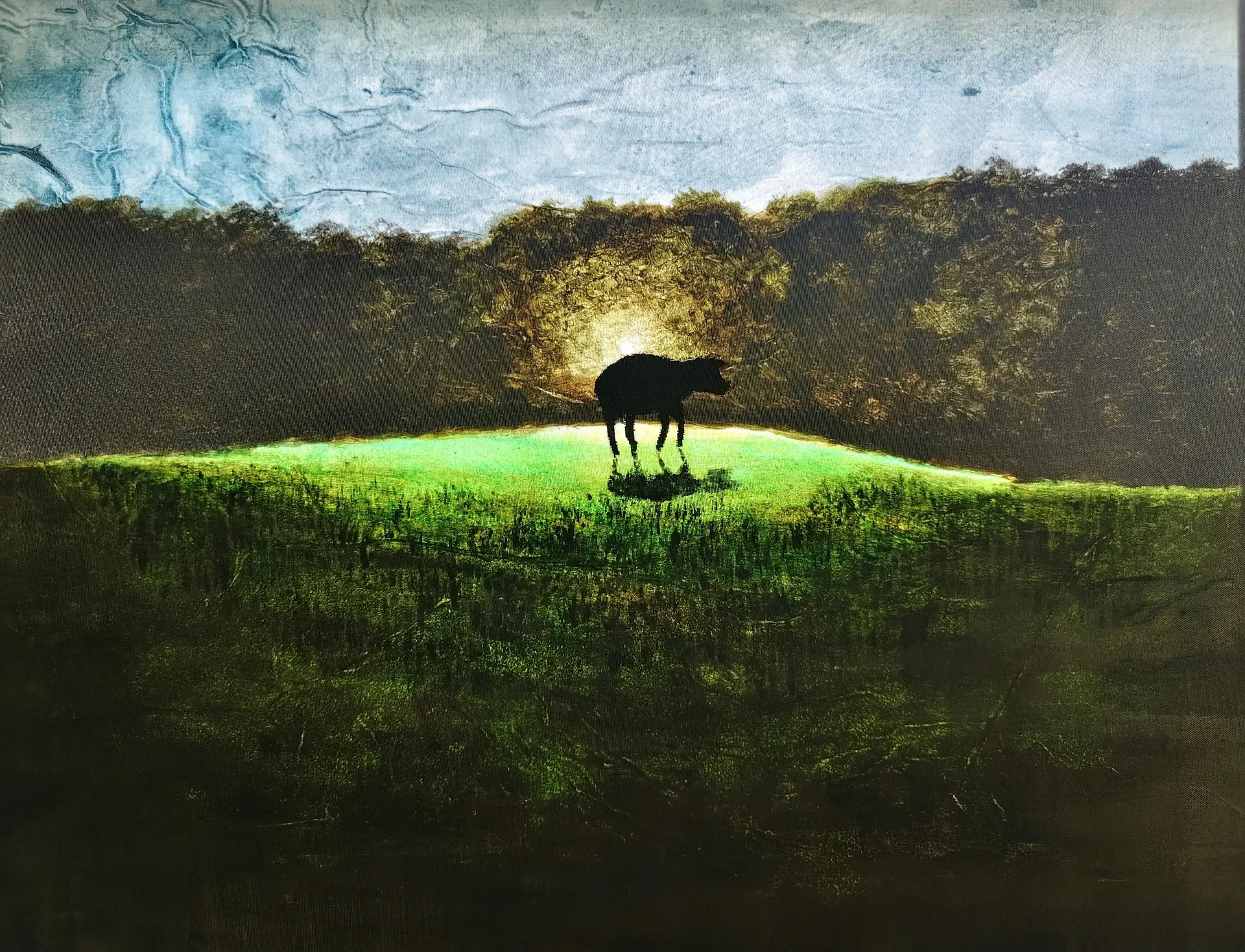 Heliophilia in nyctophilia by Gayathri A P - Mixed media 