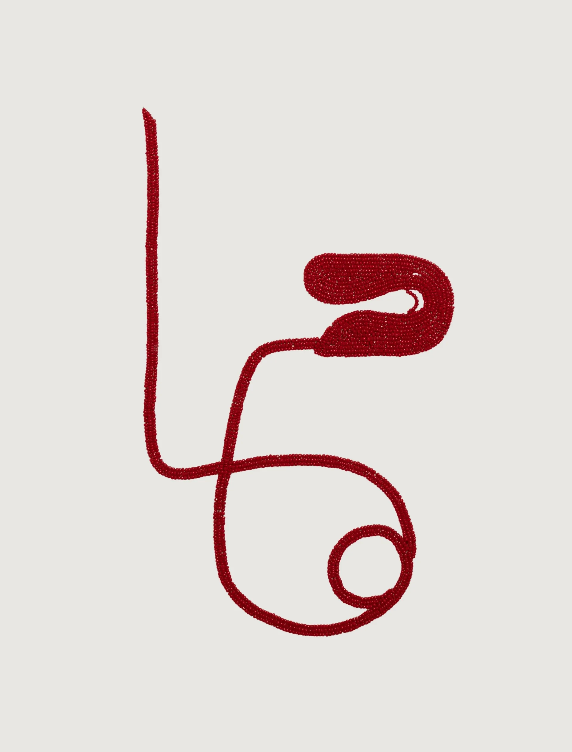 Safety pin, 8 by Anshu Singh - Beaded embroidery on paper