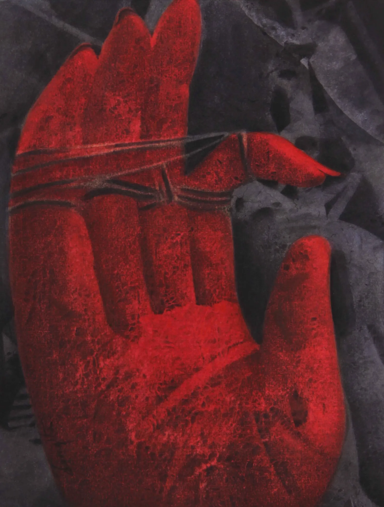 Abhaya by Sangita Datta - Watercolor and Chinese ink on archival photograph