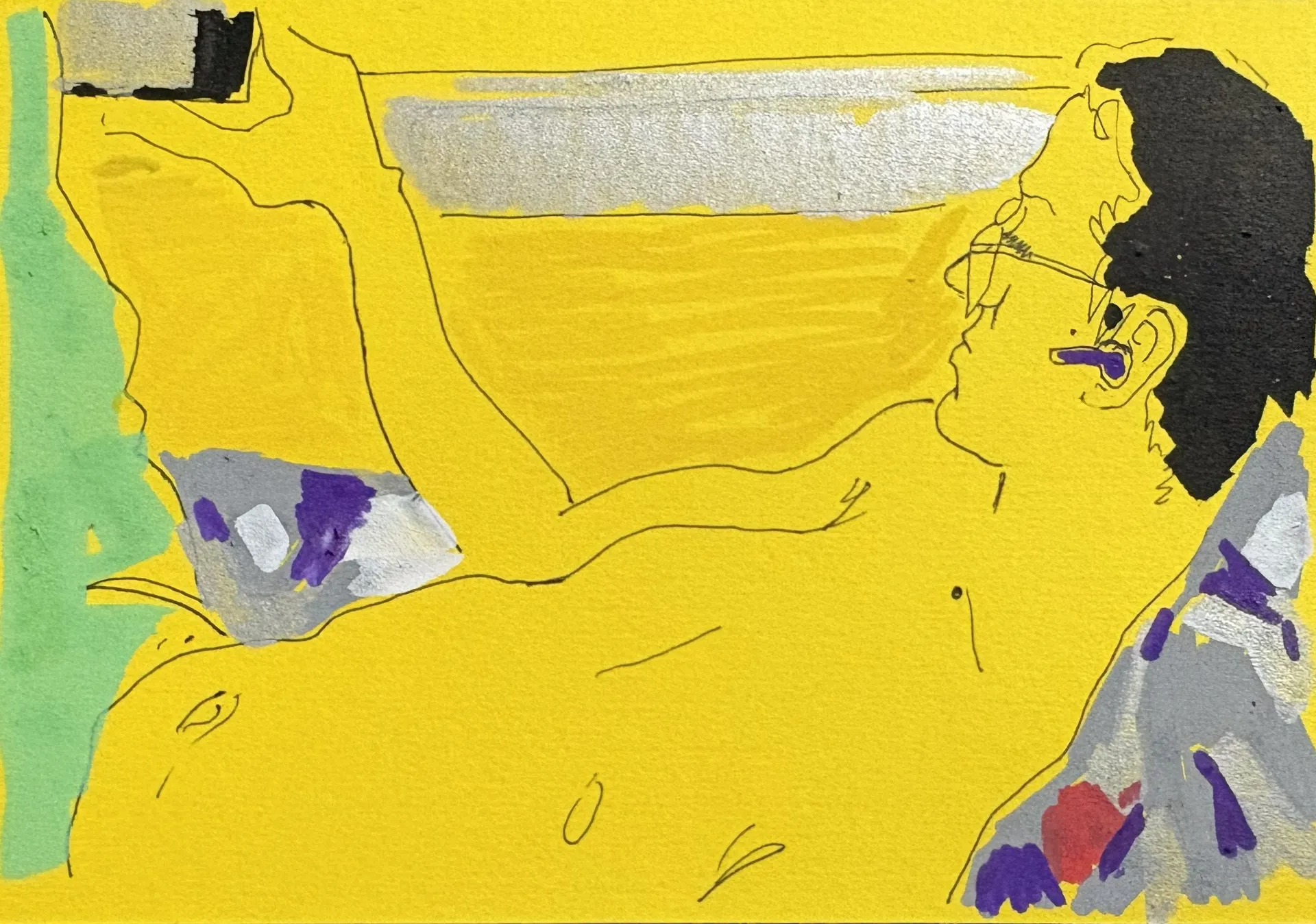 Untitled by Akshit Satyarthi - Acrylic markers and pen on paper