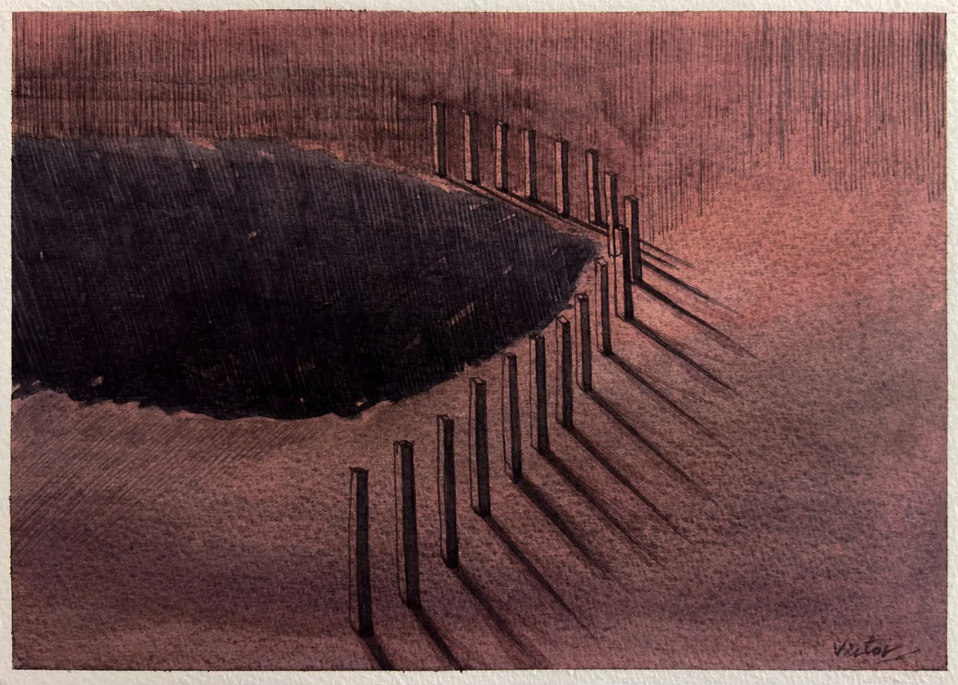 Persistence 4, 11 by Victor Hazra - Watercolor on paper