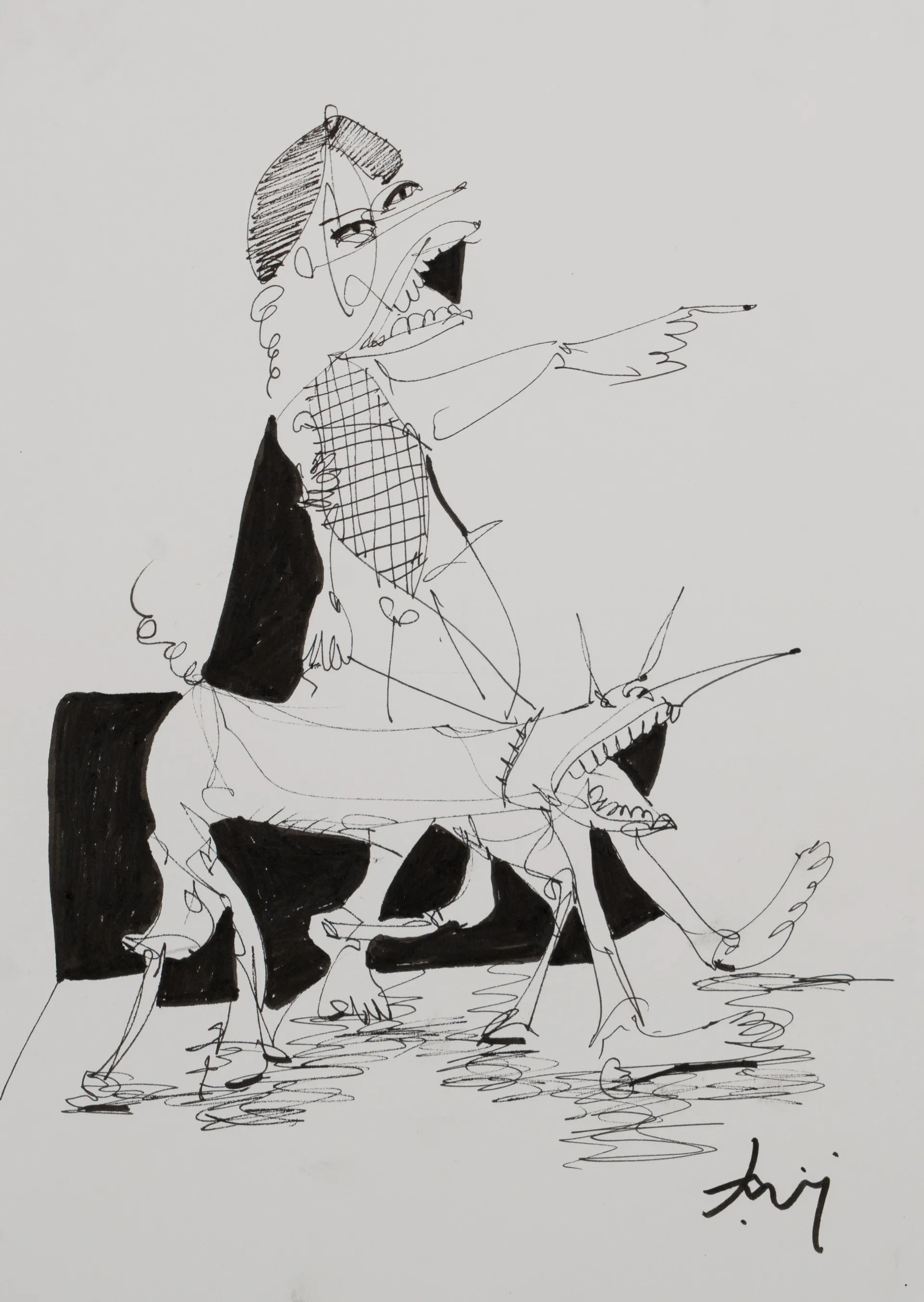 Following instructions by Aditiya Singh - Ink on paper