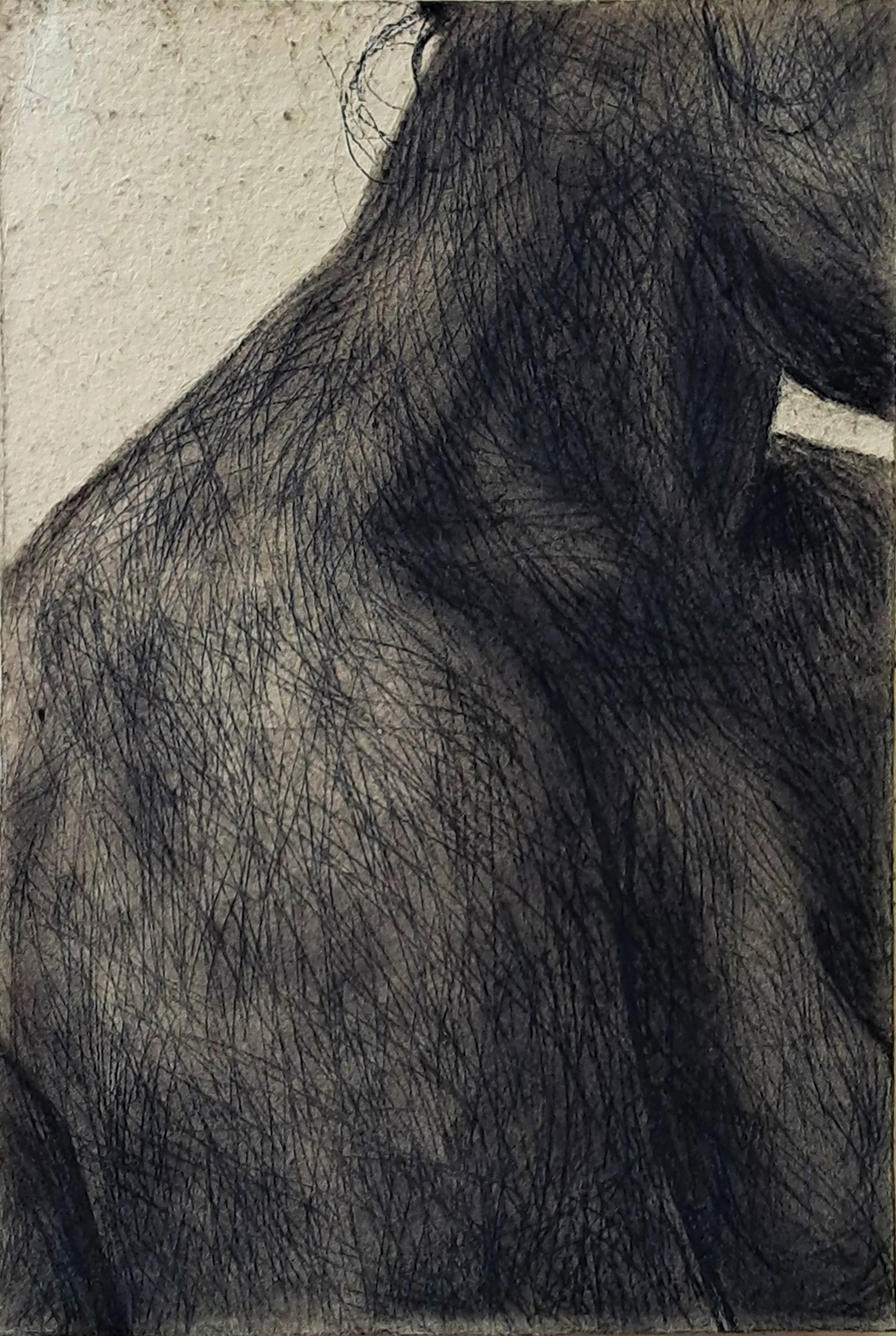 Inscribed everyday, 2 by Riyanka Das - Charcoal on handmade paper