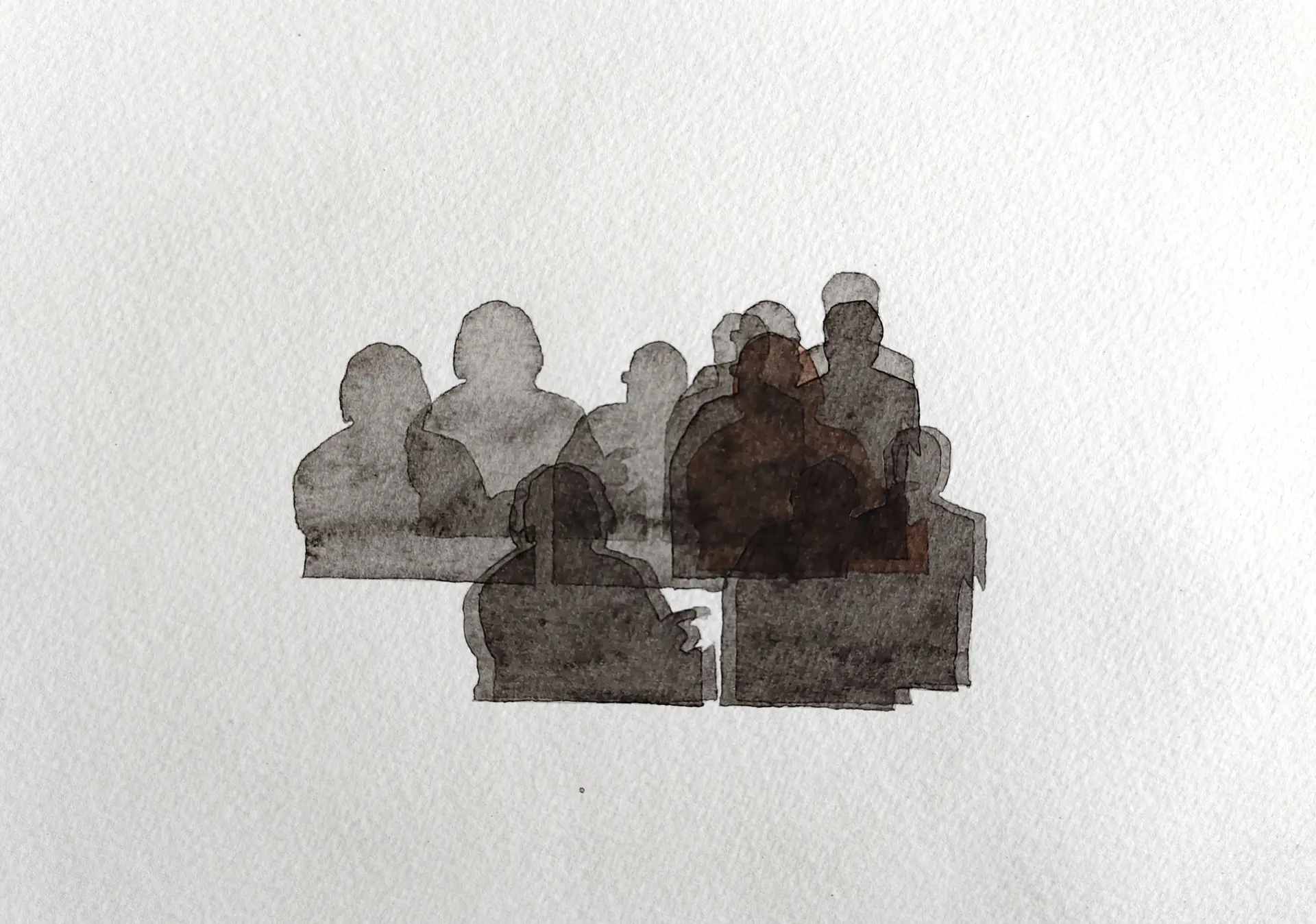  Unidentified, 6 by Akartha Halder - Watercolor on paper
