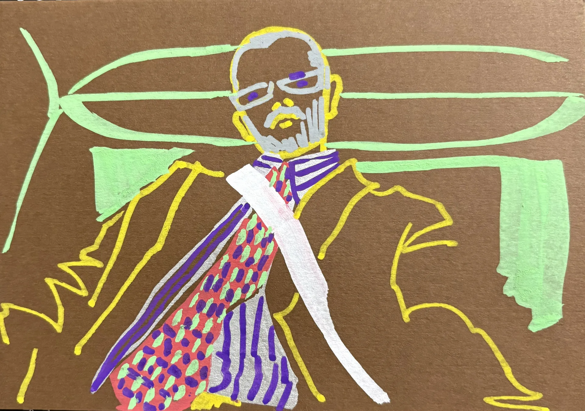 Auto by Akshit Satyarthi - Acrylic markers and pen on paper