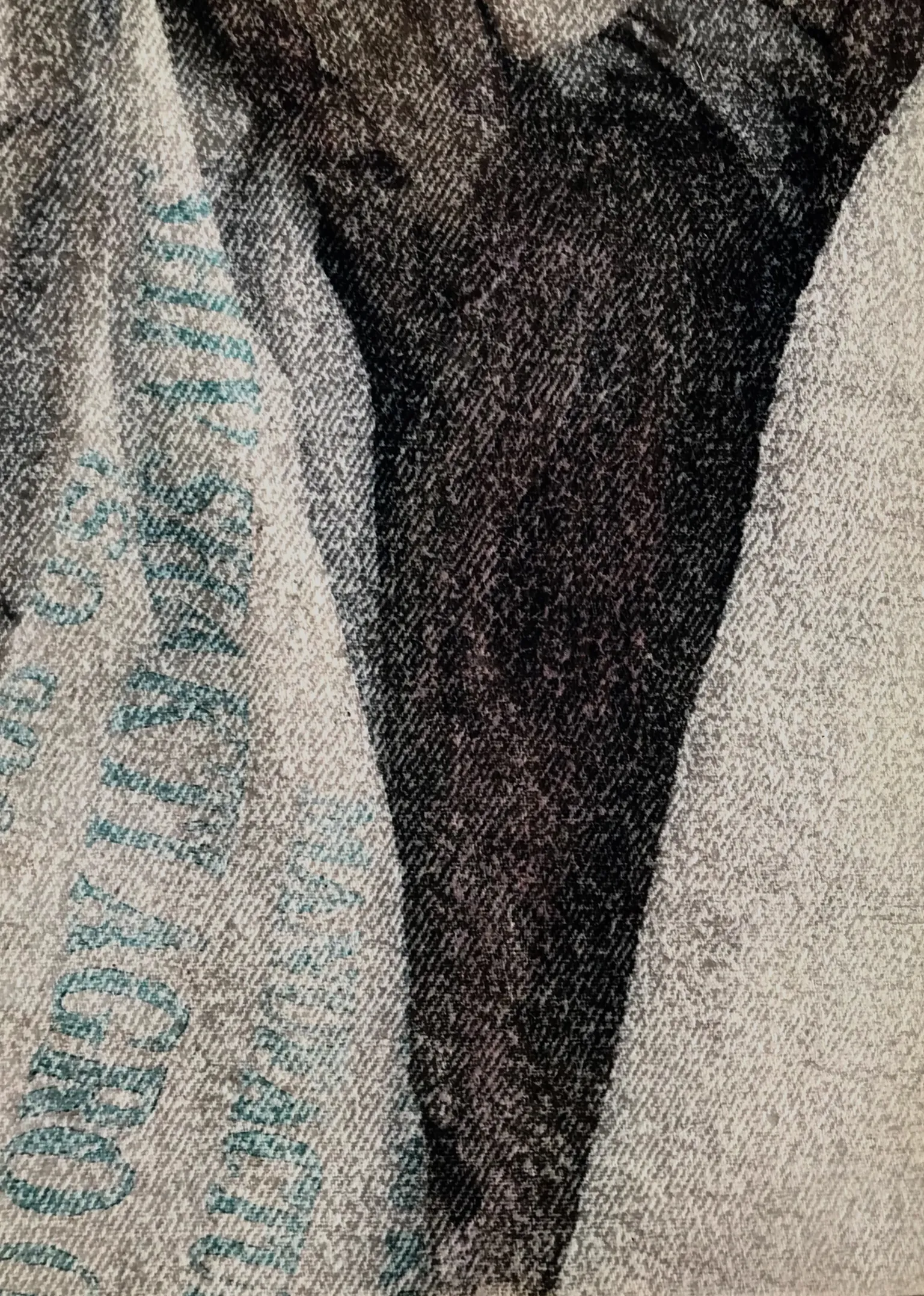 Via the slit, darkly by Sangita Datta - Watercolor, image transfer, archival photograph on acid-free handmade paper