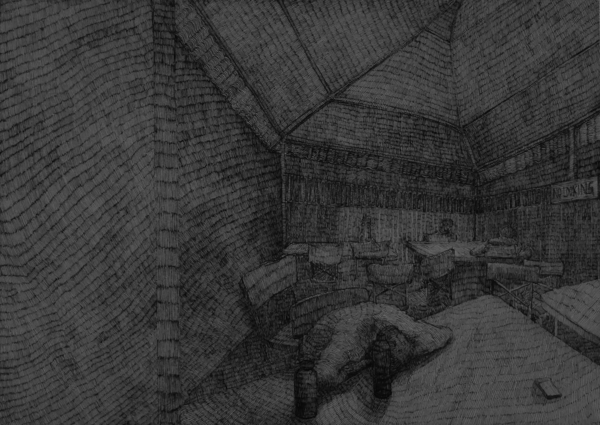 Into the conversation by Soumyaraj Acharya - Pen on Paper