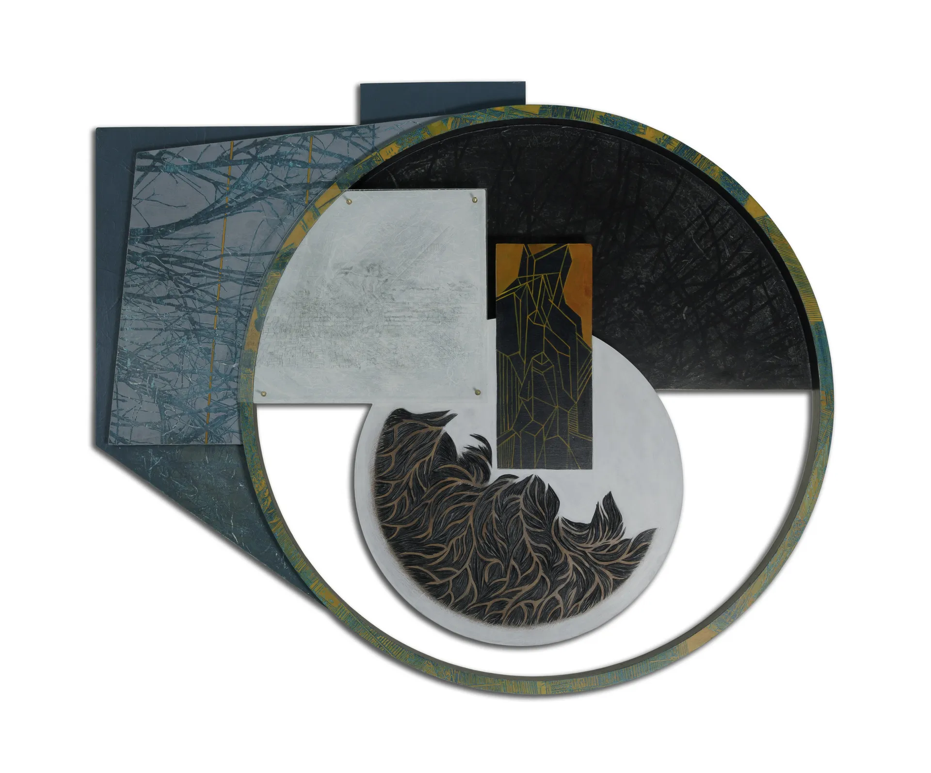 An act of observing 2  by Victor Hazra - Plexiglass etching and acrylic on rice paper pasted on plyboard & MDF