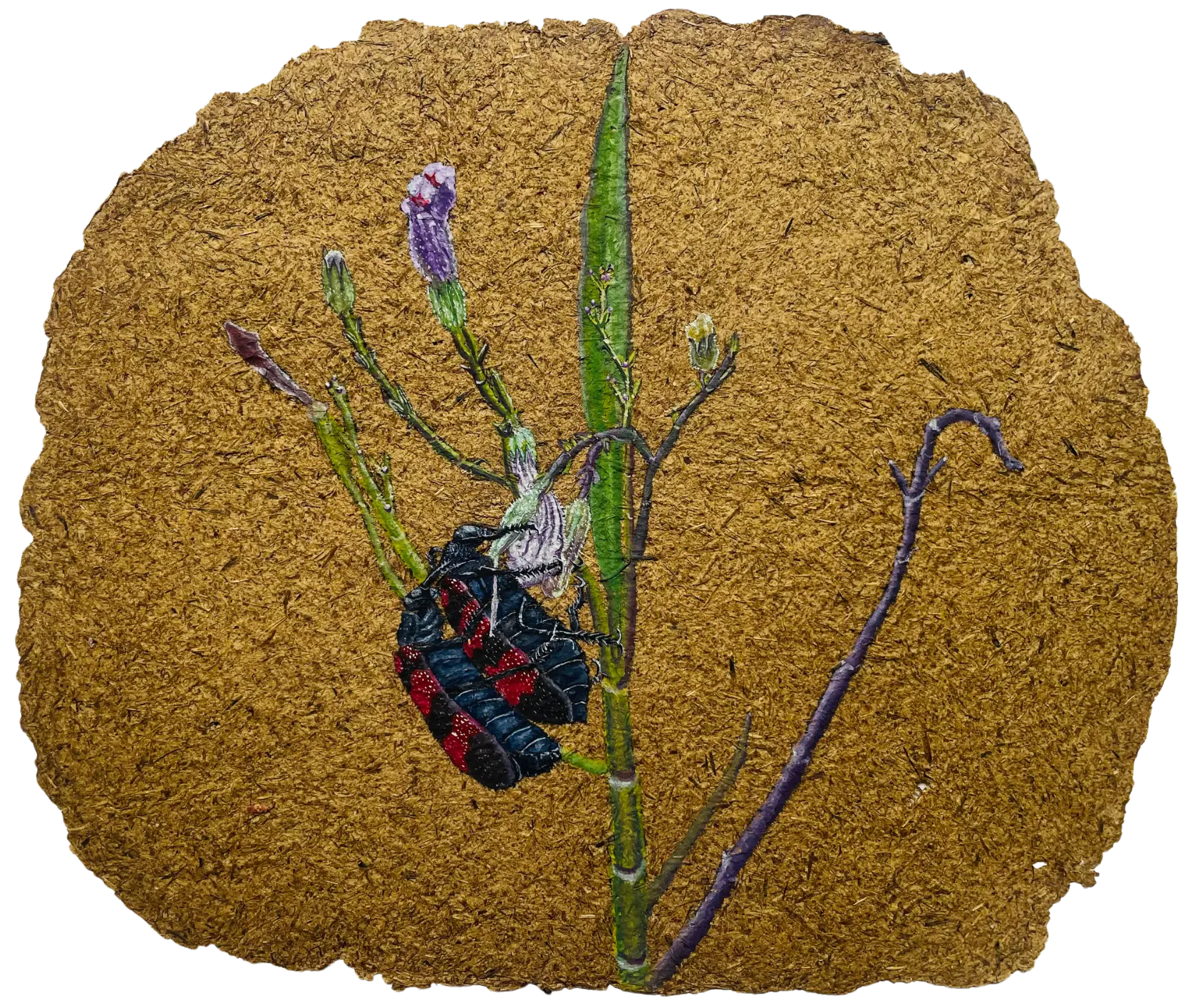 Parchavam-II, ਪਰਛਾਵਾਂ-II, 2 by Gurdeep Brar - Gouache on artist-made paper with dried flowers