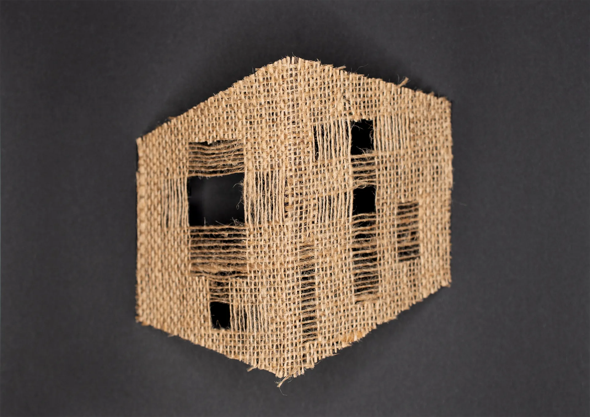 Fold #18, 1 by Urvi Sethna - Jute fabric on paper