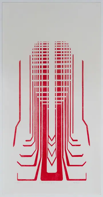 The drape I the pleat I the fanset 3 by Avni Bansal - Woodcut print on Kozo paper