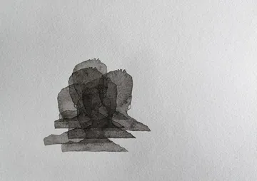  Unidentified, 8 by Akartha Halder - Watercolor on paper