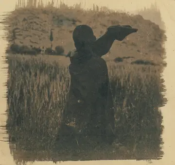 The little monk by Ayan Biswas - Walnut-Toned Cyanotype