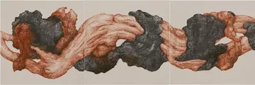 Kaggantu (unsolvable) - triptych by Dayananda Nagaraju - Pen on paper