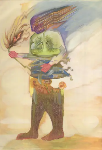 In searching for yourself outside, what have you done? by Ritesh Khowal - Acrylic on canvas mounted on wooden stretcher