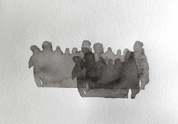  Unidentified, 9 by Akartha Halder - Watercolor on paper