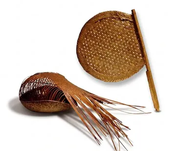 Aaita (grand mother) I by Subhash Deka - Bell metal, brass metal, and bamboo