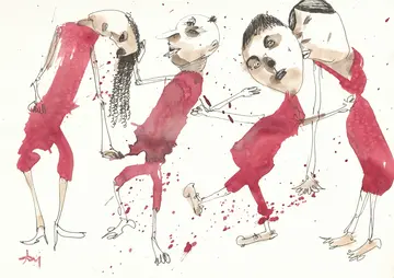 Bad moves by Aditiya Singh - Acrylic and ink on paper