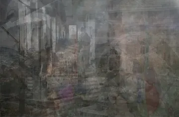 The Bosnian civil war by Boris Colin Alphonse - Opacity photocollage, 28 archival photographs overlapped with varying opacity, archival print on Hahnemühle paper