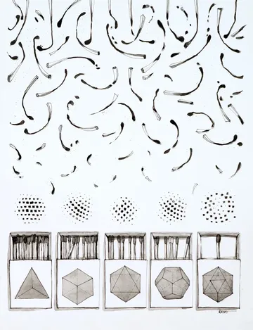 Pandemic solitude, 6 by Prasad KV - Pen and watercolor on Fabriano paper