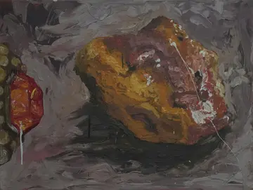Strange 6 – Red stones by Rishma Mariya Johnson - Acrylic emulsion on canvas