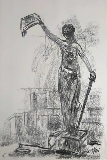 Metamorphosis (II) by Kartik Tripathi - Charcoal on paper