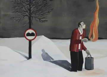 Meanwhile during the lockdown–a walk to remember, 5 by Abhishek Narayan Verma - Gouache on acid free paper