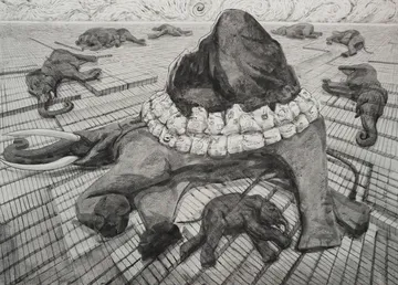 Garden of grey by Prasad KV - Watercolor on archival paper