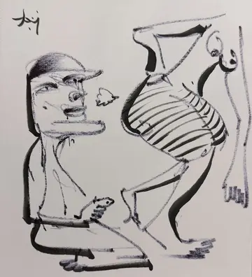 Poof by Aditiya Singh - Ink on paper