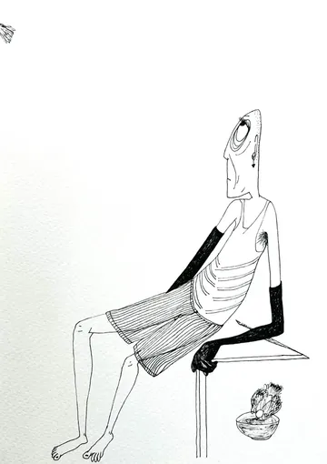 D-4, 6 by Preksha Tater - Pen and ink on paper