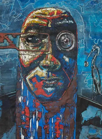 The big brother is watching you by Navanshu Kumar - Acrylic on canvas