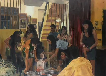 Frogha's day by Akshit Satyarthi - Oil on canvas