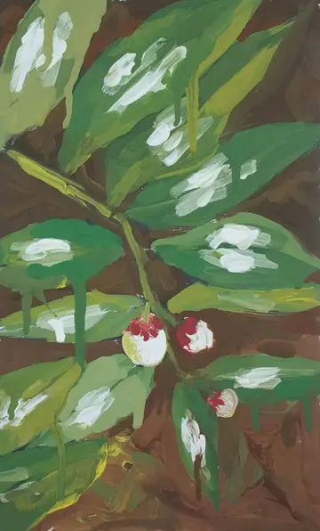 Mysore cheera by Rishma Mariya Johnson - Acrylic emulsion on canvas