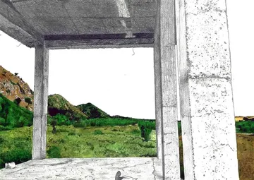 Territories of three: echoes in the landscape I, 12 by Kapil Jangid - Watercolor, photo ink, digital print and graphite on paper