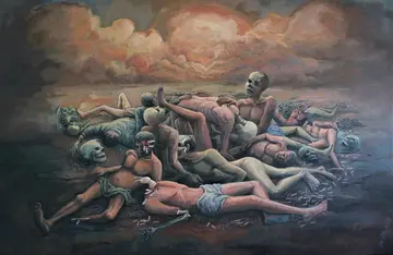 Fall of humanity (Termites III) by Kartik Tripathi - Acrylic on canvas