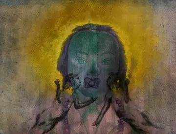 Demos kratia 4 by Abhrajit Kundu - Watercolor on paper