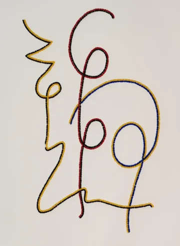Threads of life 8 by Anshu Singh - Beaded embroidery on paper