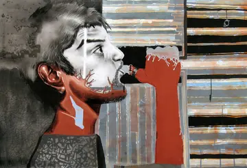Internal pressure by Navanshu Kumar - Acrylic and charcoal on canvas