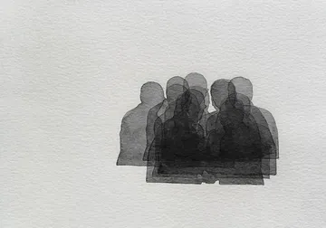  Unidentified, 2 by Akartha Halder - Watercolor on paper