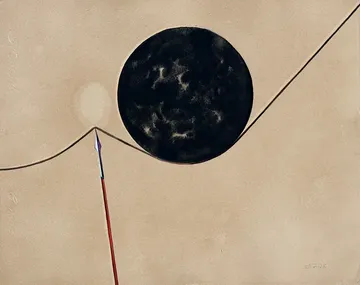 The moon bearer - A new saga II, 2 by Abhishek Narayan Verma - Gouache and tea toning on paper