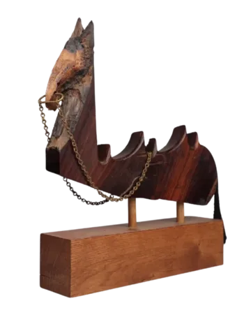 Ghoda by Ashwam S. Salokhe - Rosewood, European white beech, and brass chain