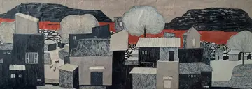 Vicinity by Abhrajit Kundu - Ink and watercolor on rice paper pasted on paper