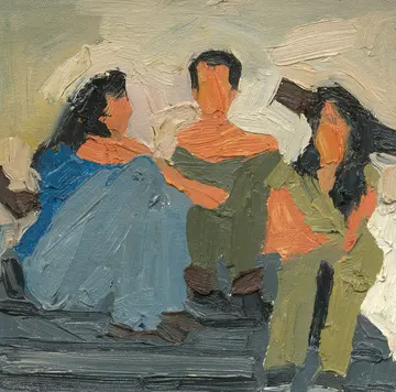 Kya baat kar rahe ho  by Akshit Satyarthi - Oil on canvas
